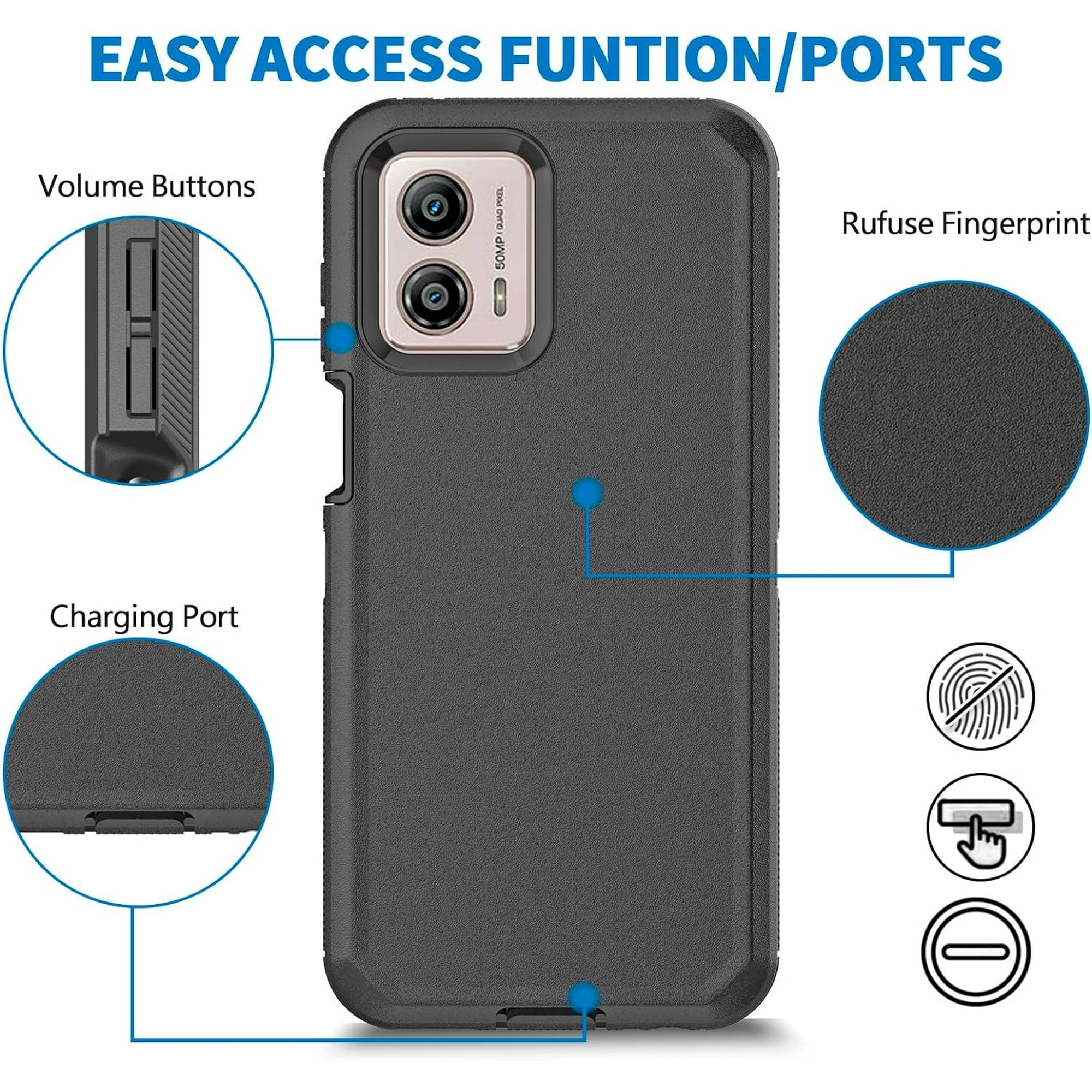 Entronix Case Compatible with Moto G Power 2024 - Triple-Layer Heavy Duty Protection
