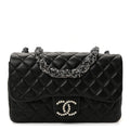 Lambskin Quilted Medium Westminster Pearl Flap Black