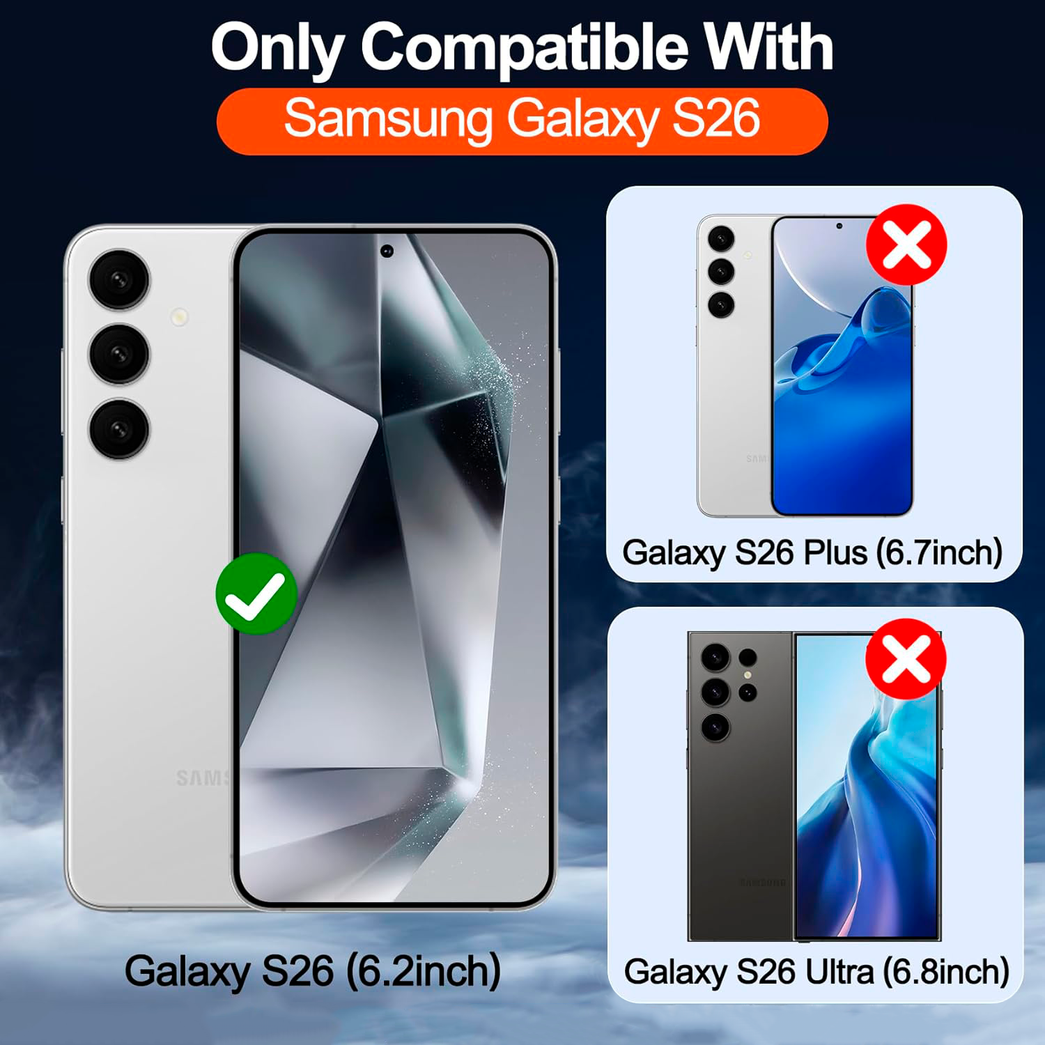 [DIS] Entronix Bundle Compatible with Galaxy S26 - [Hard Back] Clear Case & 2 Clear Screen Protectors