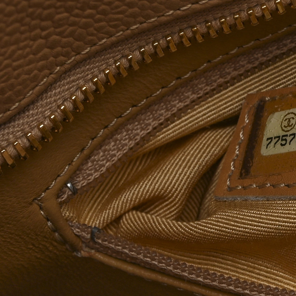 Caviar Quilted Medallion Tote Beige