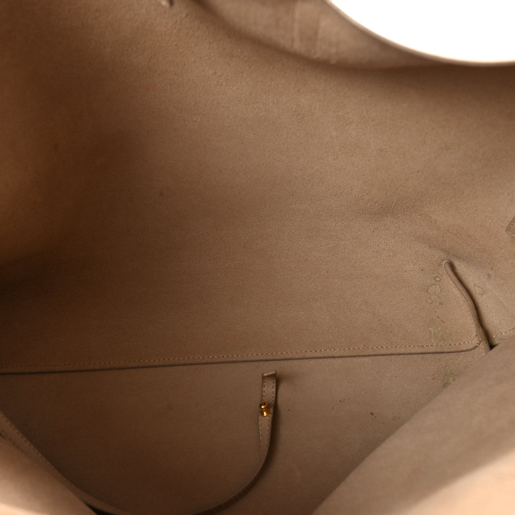 Calfskin Large Shopping Tote Dark Beige