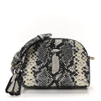 Calfskin Snakeskin Embossed Shutter Camera Crossbody Bag Black White