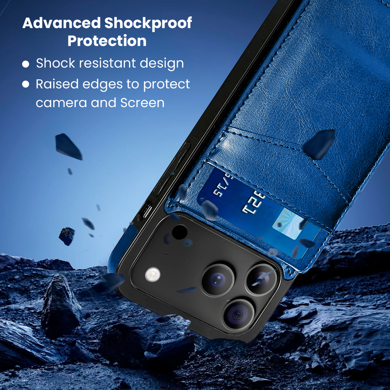 Entronix Case Compatible with iPhone 17 Pro Max - [6 Slot Card Holder] Slim Leather Wallet
