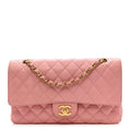 Caviar Quilted Medium Double Flap Pink
