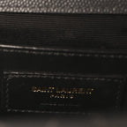 Grain De Poudre Textured Mixed Matelasse Triquilt Medium Monogram Satchel Dark Smog