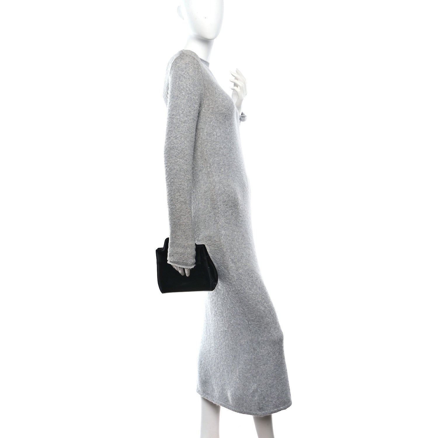 Brushed Calfskin Mini Wanda Top Handle Bag Black