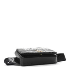 Patent Quilted Horseferry Print Lola Bum Bag Black