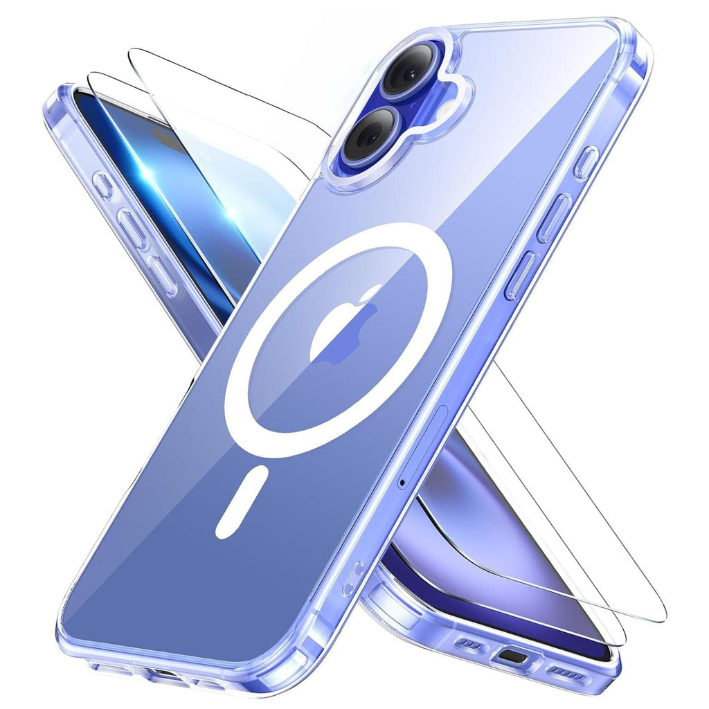 Entronix Bundle Compatible with iPhone 16 Plus - [Magnetic] Clear Case & 2 Clear Screen Protectors