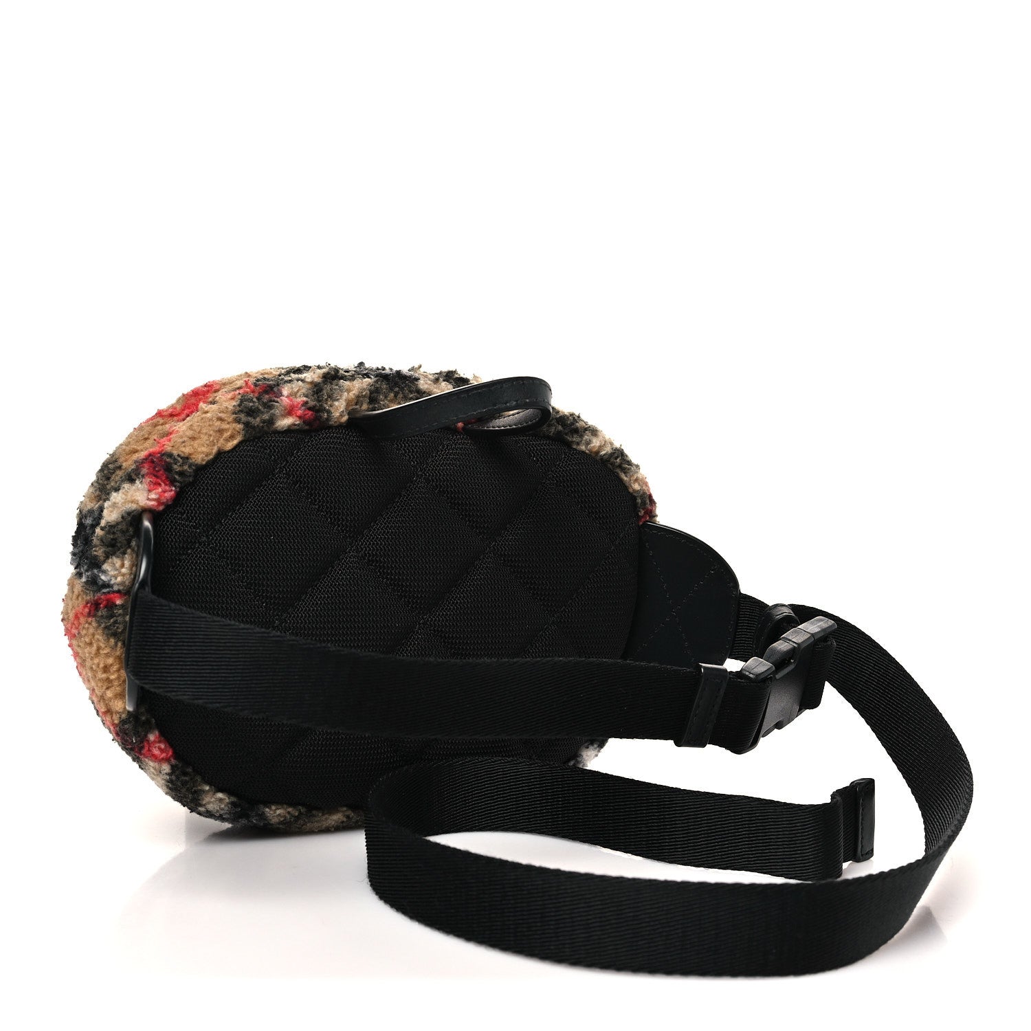 IP Check Fleece Kids Bum Bag Archive Beige Black