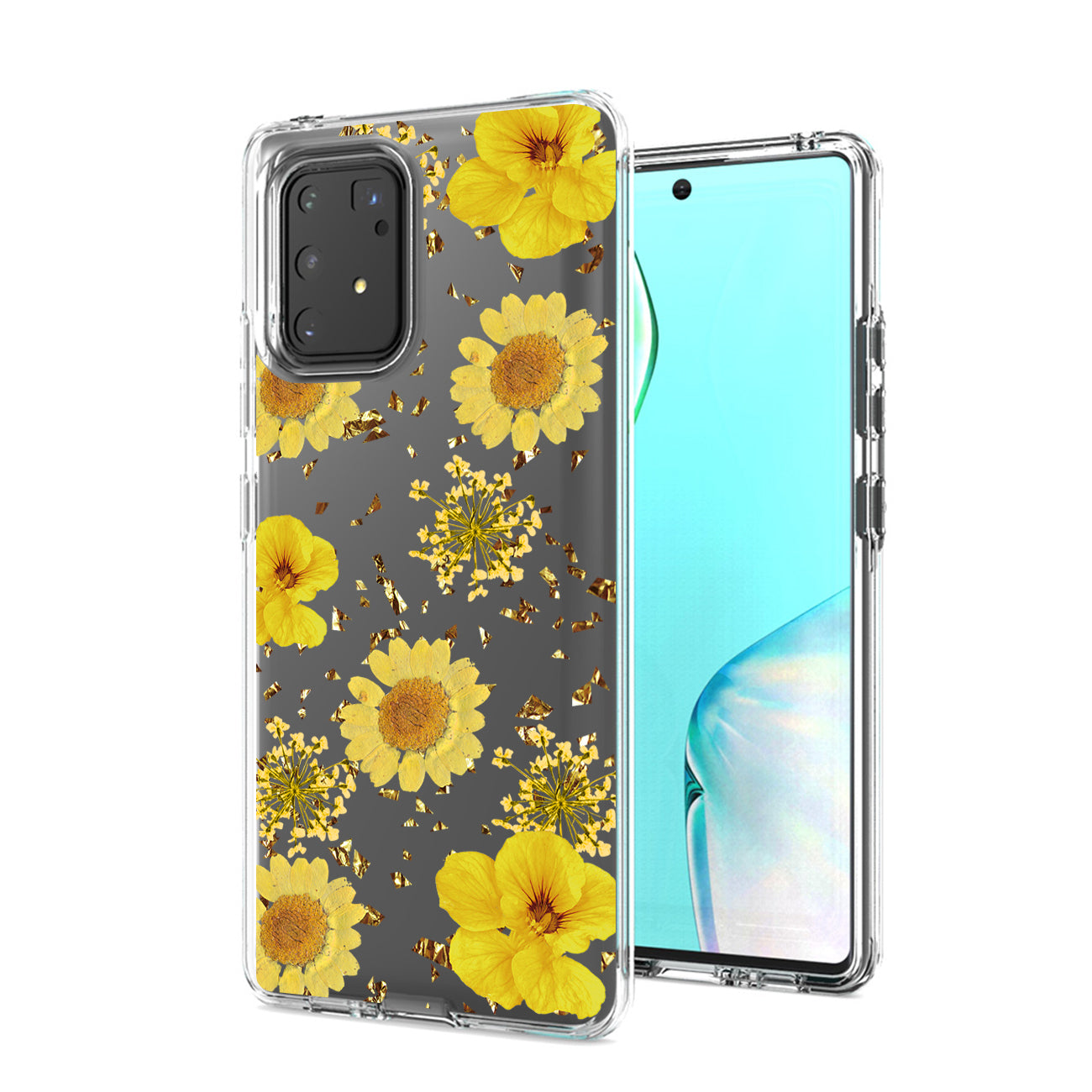 Pressed Dried Flower Design Phone Case For Samsung Galaxy A91/S10 Lite/M80S In Yellow