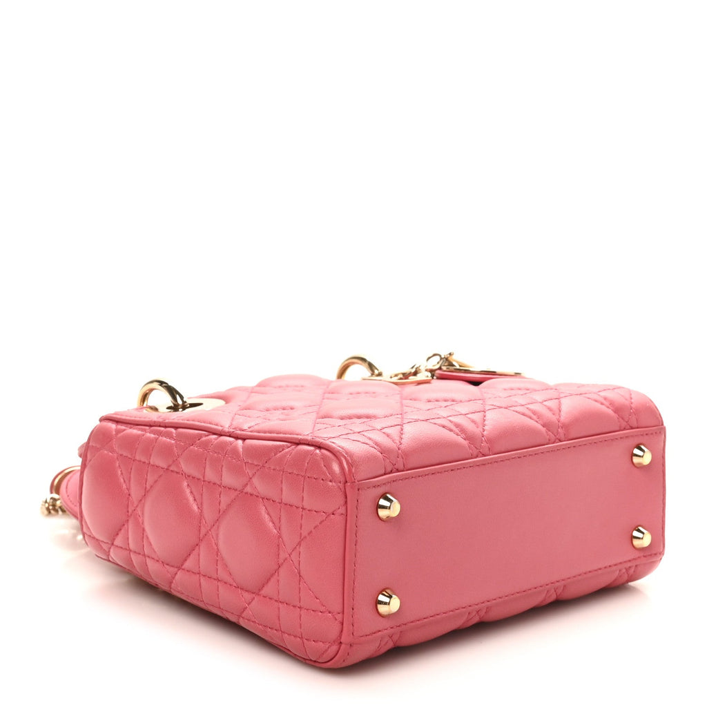 Lambskin Cannage Mini Lady Dior Pink