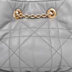 Lambskin Supple Macrocannage Small Ammi Bag Grey