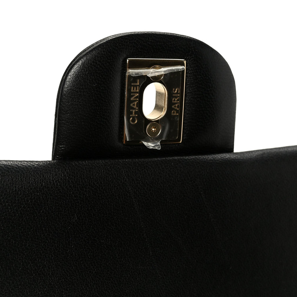 Lambskin Quilted Mini Rectangular Flap Black