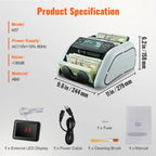 High-Speed 1000 Pcs/Min Money Counter with UV & MG Detection for Euros - Ideal for Banks and Retail Establishments