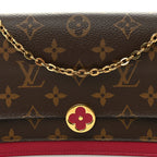 Monogram Flore Chain Wallet Fuchsia