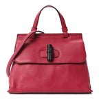 Cellarius Calfskin Small Bamboo Daily Top Handle Bag  Dark Pink