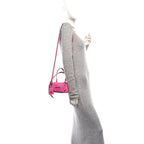 Lambskin Tag Bowling Bag Pink