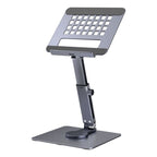 Tablet Stand Holder For Desk Dual Rod Support Aluminum Desktop Tablet Holder Adjustable Foldable Dock Multi-Angle Riser Compatible With Ipad Pro 12.9; 9.7; 10.5; Ipad Air Mini 4 3 2 Silver