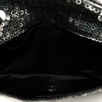 Sequin East West Flap Dark Silver
