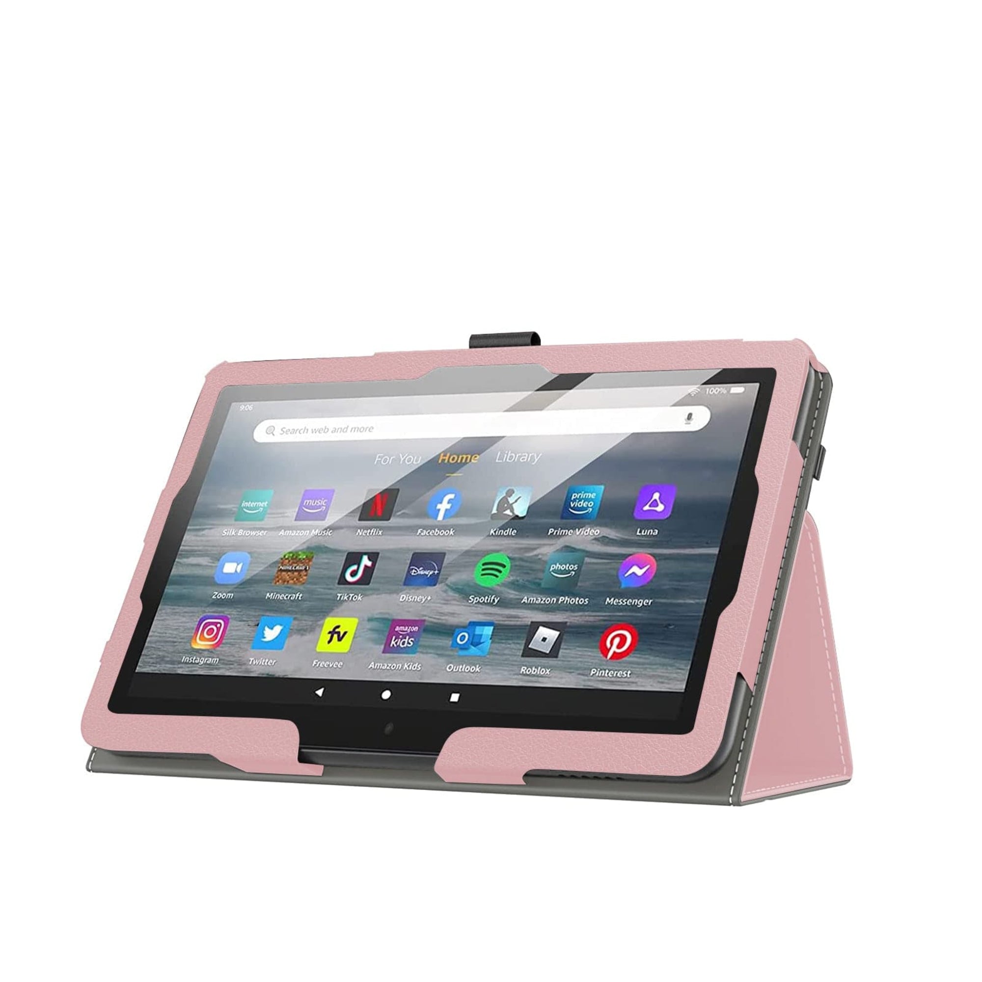 SAHARA - Hand Strap Series Folio Case for Amazon Fire 7 (2022) - Pink