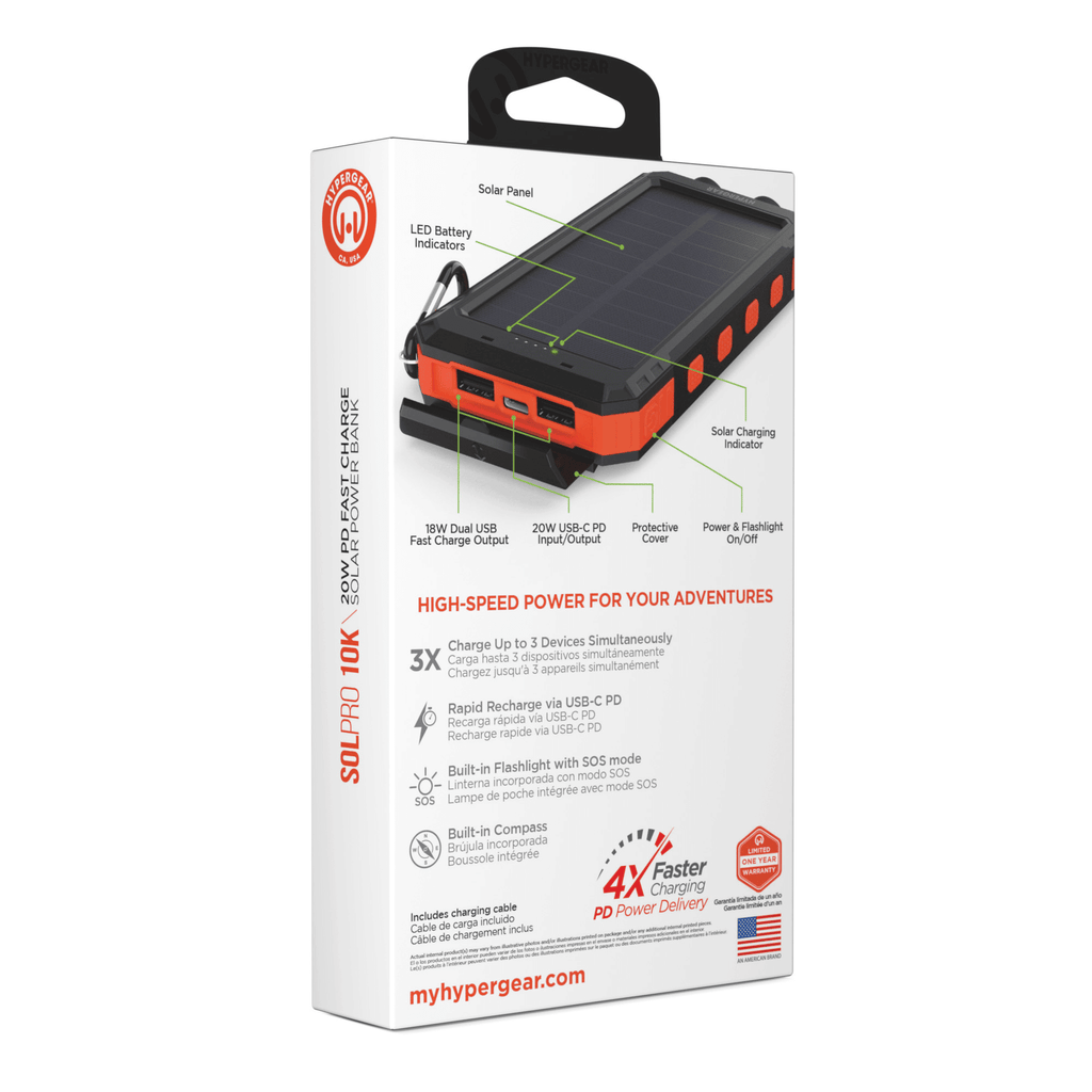 10K Fast Charge Solar 10000mAh PD Power Bank