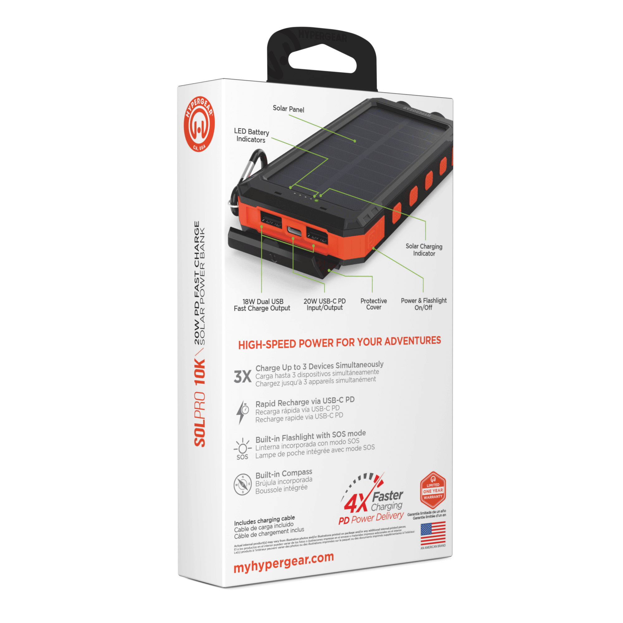 10K Fast Charge Solar 10000mAh PD Power Bank