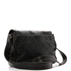 Lambskin Quilted Flap Shoulder Bag Black
