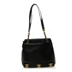 Lambskin Triple CC Shoulder Bag Black