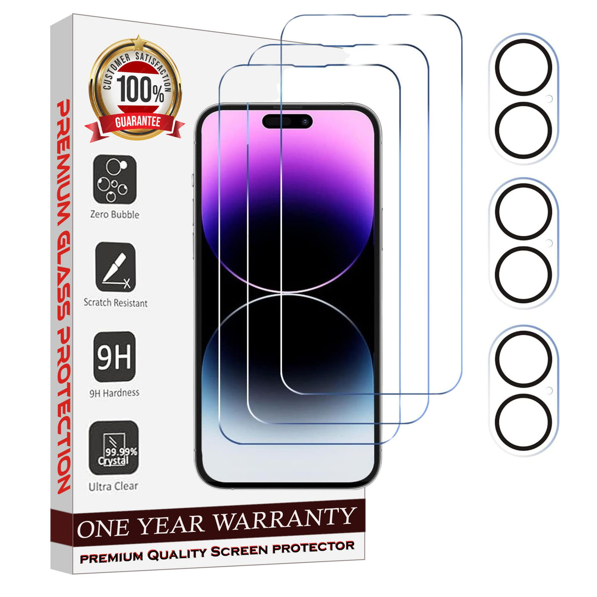 Entronix Clear Screen Protector & Camera Lens Protector Compatible with iPhone 16 Plus - 6-Piece Combo