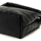 Calfskin Y Quilted Monogram Small Loulou Chain Satchel Black