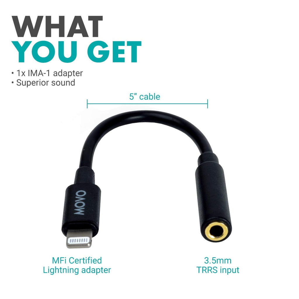 Movo IMA-1 3.5mm TRRS to Lightning Adapter