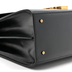 Smooth Calfskin Medium Classic Monogram Cassandra Top Handle Black
