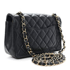 Lambskin Quilted Mini Rectangular Flap Black
