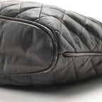 Calfskin Quilted CC Shopping Tote Black