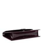 Patent Birdy Snakeskin Embossed Loubi54 Crossbody Clutch Merlot