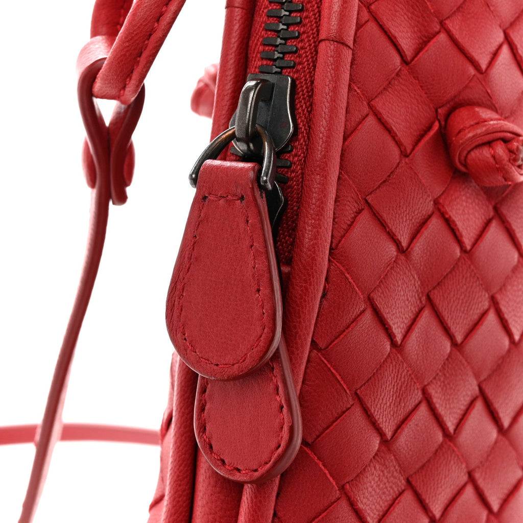 Nappa Intrecciato Nodini Crossbody Messenger Red