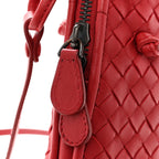 Nappa Intrecciato Nodini Crossbody Messenger Red