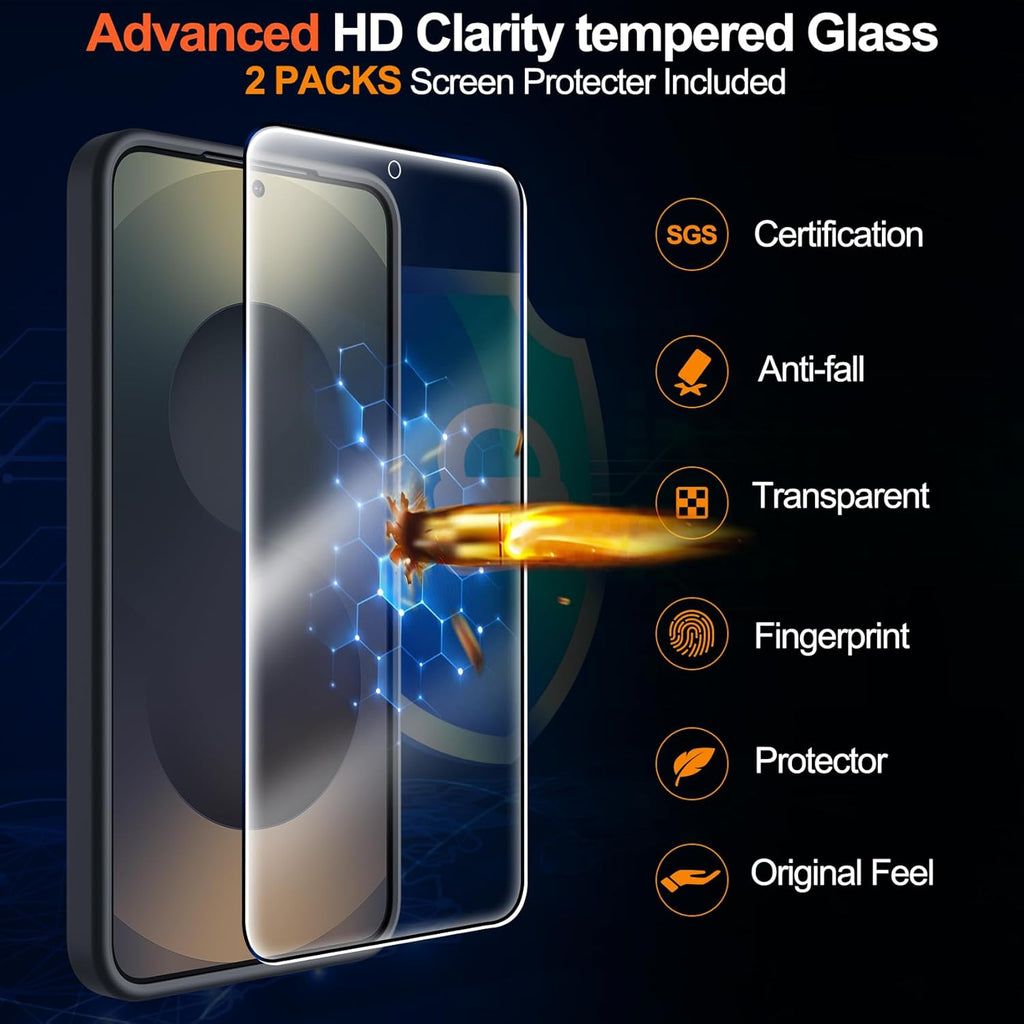 Entronix Bundle Compatible with Galaxy S25 Ultra - [Magnetic] Translucent Matte Case & 2 Clear Screen Protectors