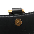 Shiny Box Calfskin Hourglass Top Handle Bag XS Black
