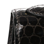 Shiny Porosus Crocodile Kelly Sellier 28 Gris Elephant