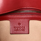 Calfskin Matelasse Small GG Marmont Shoulder Bag Hibiscus Red
