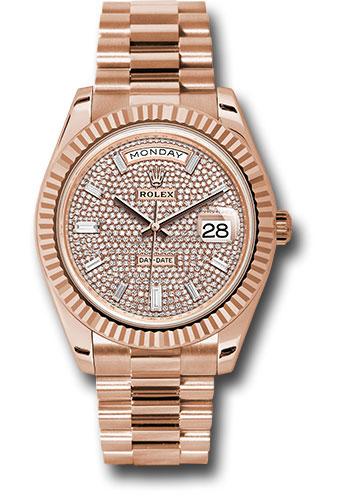 Rolex Everose Gold Day-Date 40 - Diamond Paved Dial - President Bracelet - 228235 dpbdp