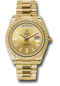 Rolex Yellow Gold Day-Date 40  - Champagne Baguette Diamond Dial - President Bracelet - 228238