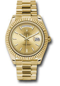 Rolex Yellow Gold Day-Date 40  - Champagne Index Dial - President Bracelet - 228238 chip