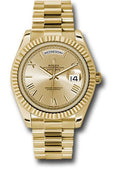 Rolex Yellow Gold Day-Date 40  - Champagne Roman Dial - President Bracelet - 228238 chrp