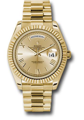Rolex Yellow Gold Day-Date 40  - Champagne Roman Dial - President Bracelet - 228238 chrp