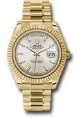 Rolex Yellow Gold Day-Date 40  - Silver Diagonal Motif Index Dial - President Bracelet - 228238 sdmip
