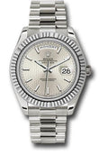 Rolex White Gold Day-Date 40  - Silver Stripe Motif Index Dial - President Bracelet - 228239 ssmip