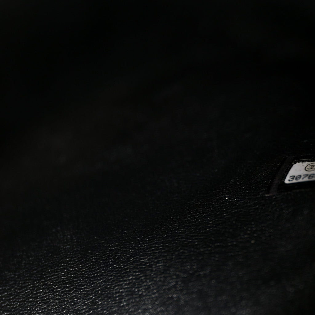 Shearling Lambskin Crystal Strass Flap Black