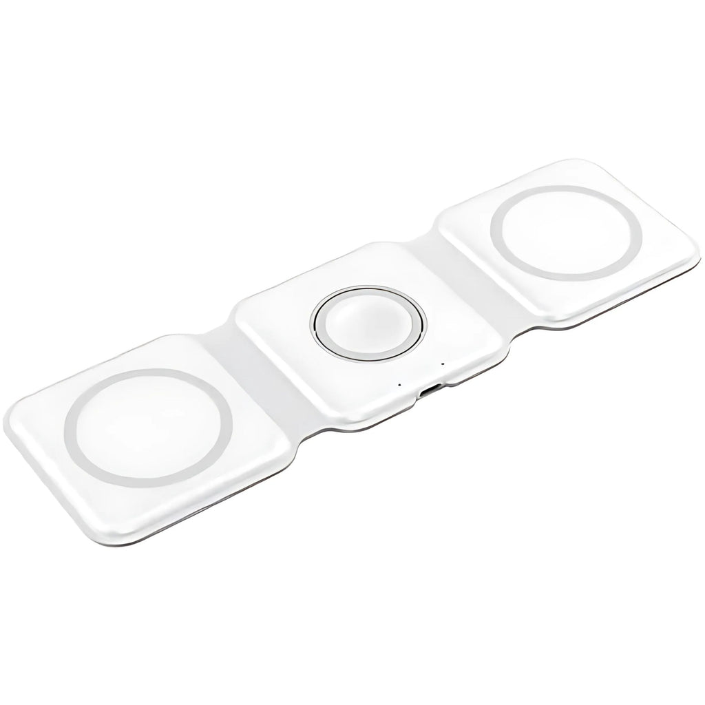 KENRO 3-in-1 Magnetic Wireless Charger Pad Stand Fast Charging Dock - White